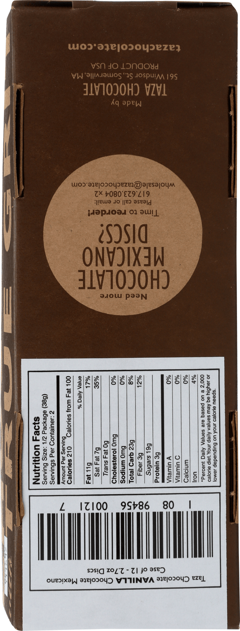 Taza Chocolate Vanilla (12x2.7 OZ)