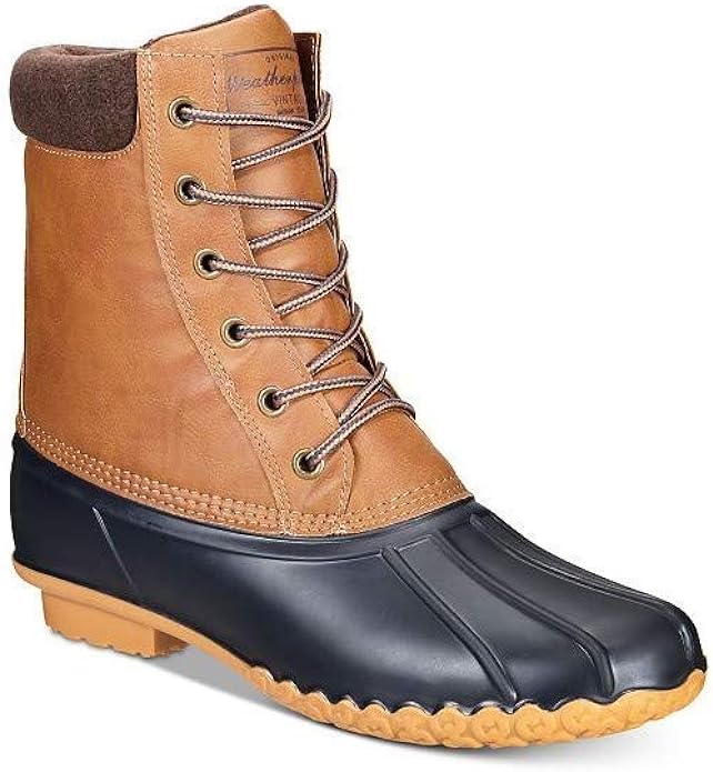 WEATHERPROOF VINTAGE Men Waterproof Boots Adam || Duck Boots Tan Brown Navy
