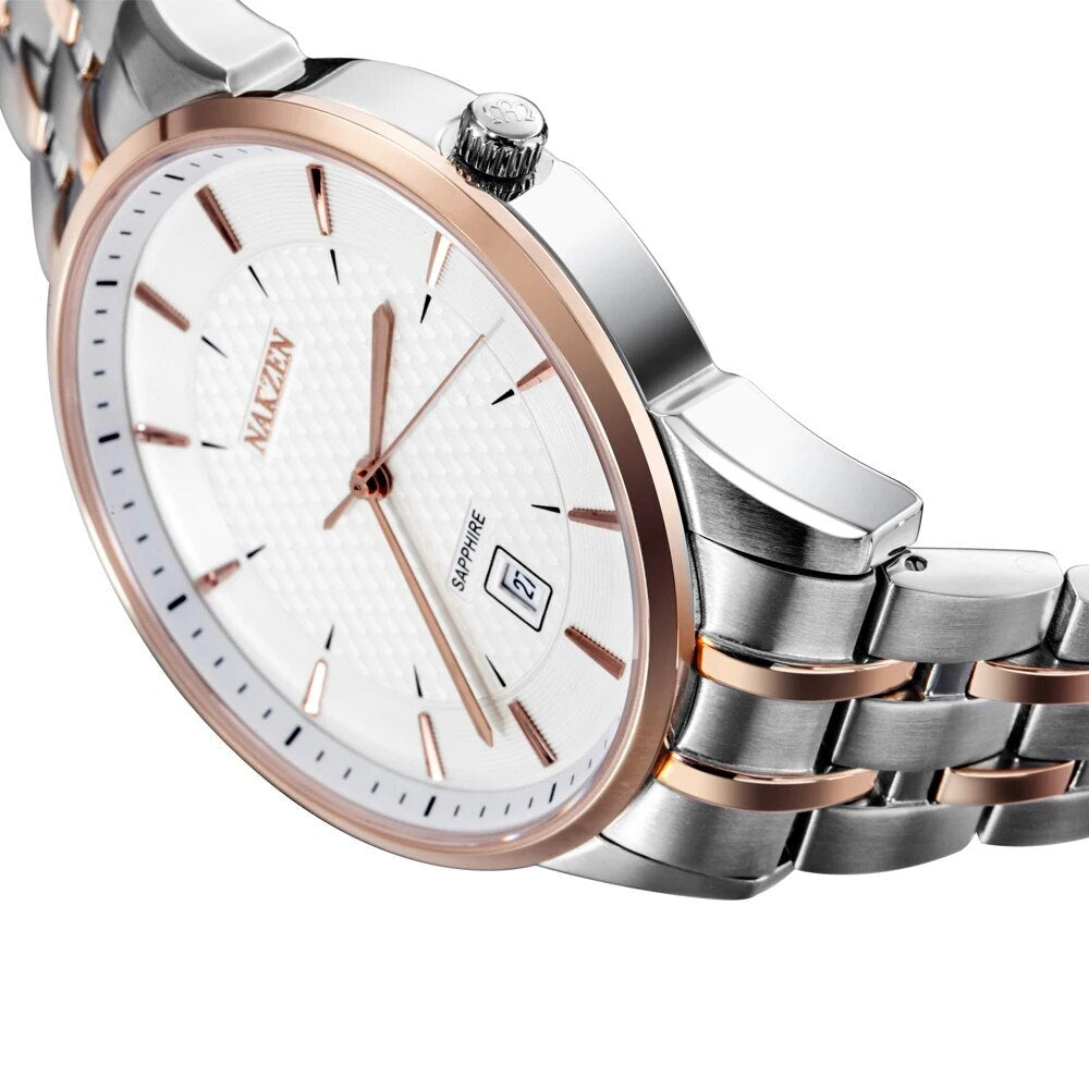 NAKZEN Top Luxury Brand Men's Watches Waterproof Quartz Stainless Steel Watch Rose Gold Watches Male Clock Relogio Masculino