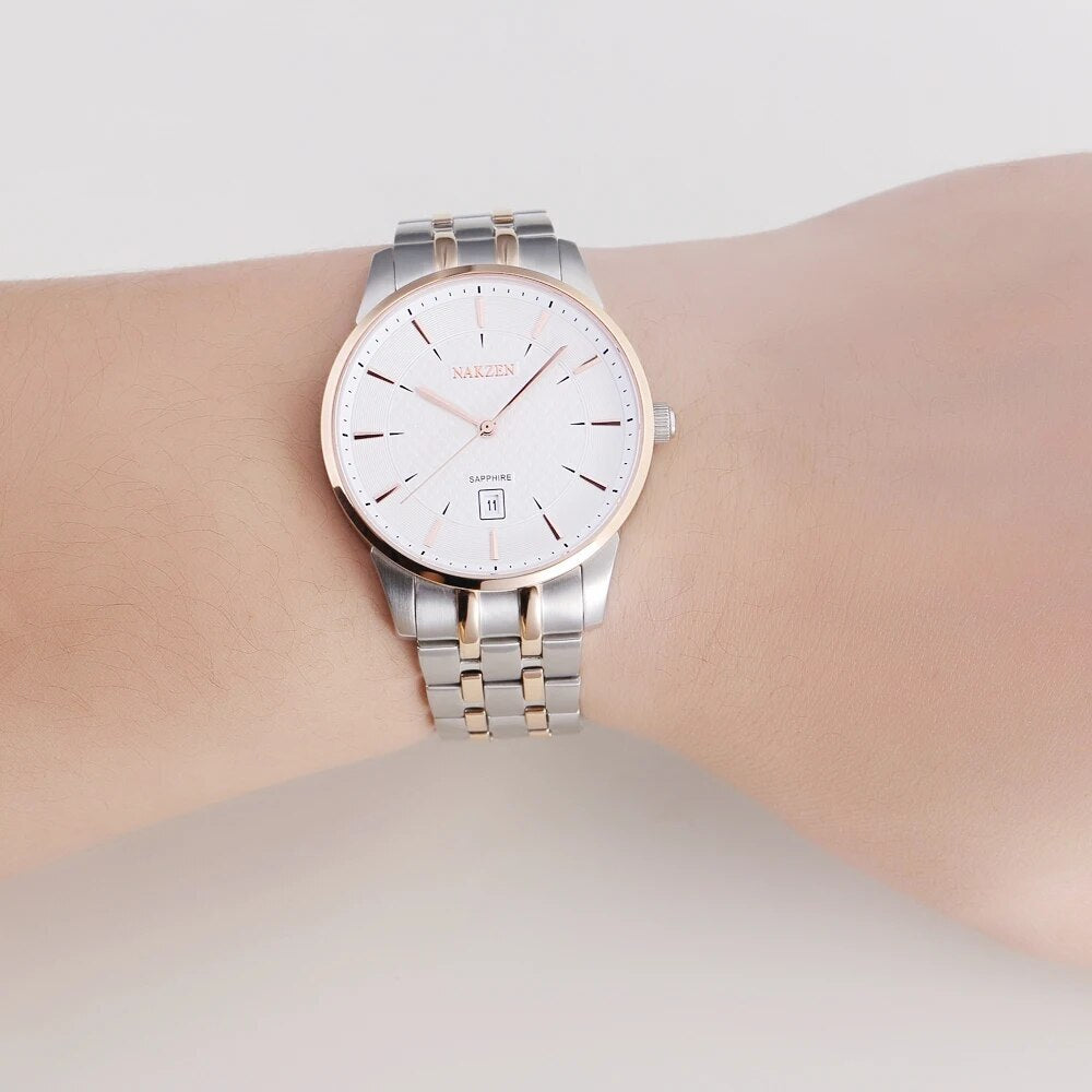 NAKZEN Top Luxury Brand Men's Watches Waterproof Quartz Stainless Steel Watch Rose Gold Watches Male Clock Relogio Masculino