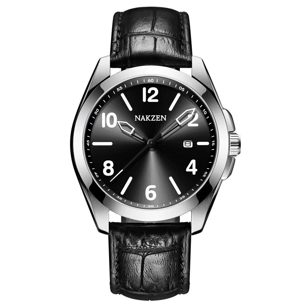 NAKZEN Brand Luxury Quartz Men Watch Sapphire Crystall Luminous Hands Steel Shell Casual Sport Wristwatch Gift Relogio Masculino
