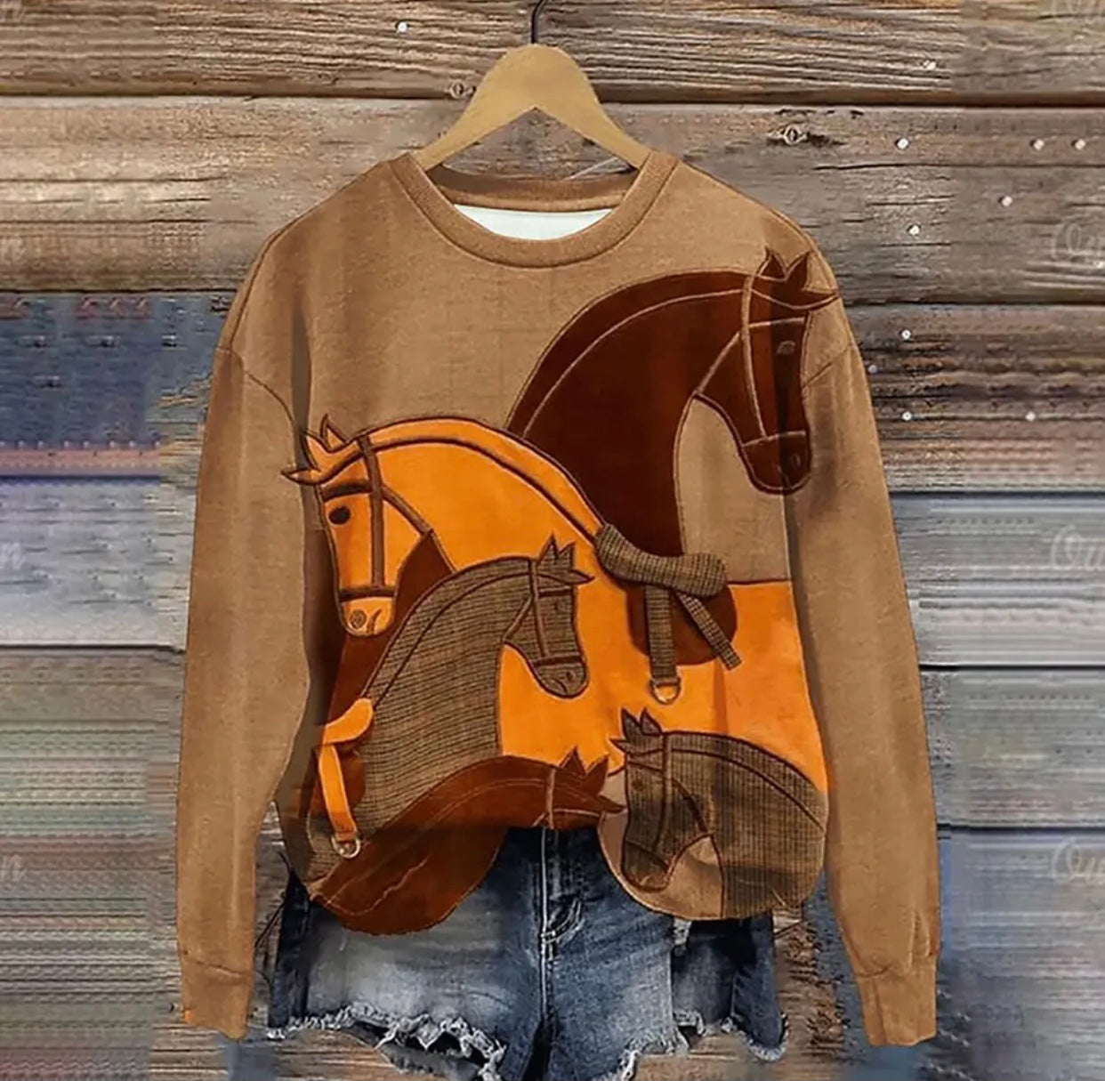Mocha Horses Sweater