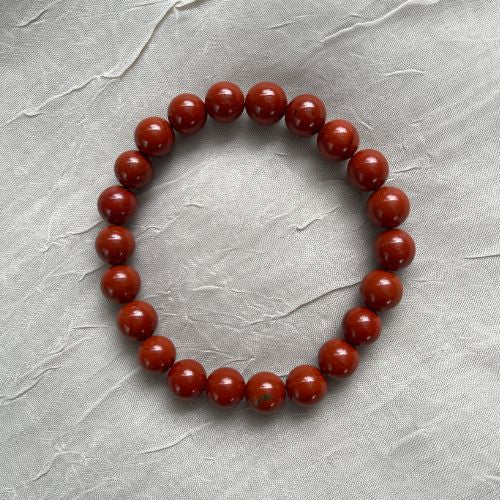 Crystal Healing Beaded Bracelet, Red Jasper