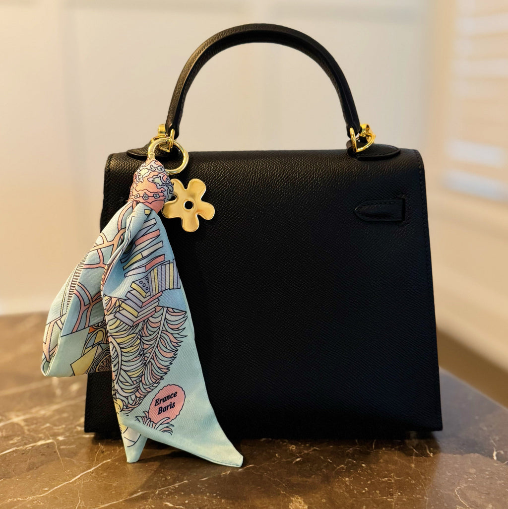 Golden Charm Luxe Print Scarf Bag Charm