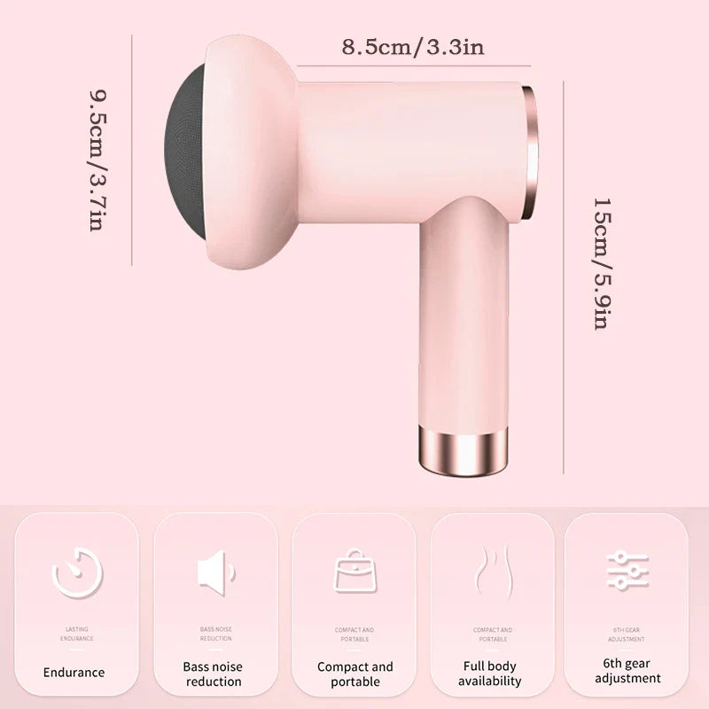 NNEOBA Portable Wireless Massage Gun Handheld Fat Pushing Machine Pink