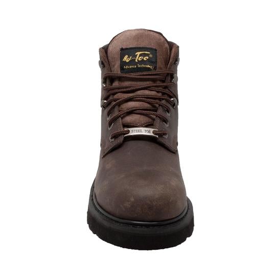 Men's 6" Steel Toe Work Boot Brown Leather Boots