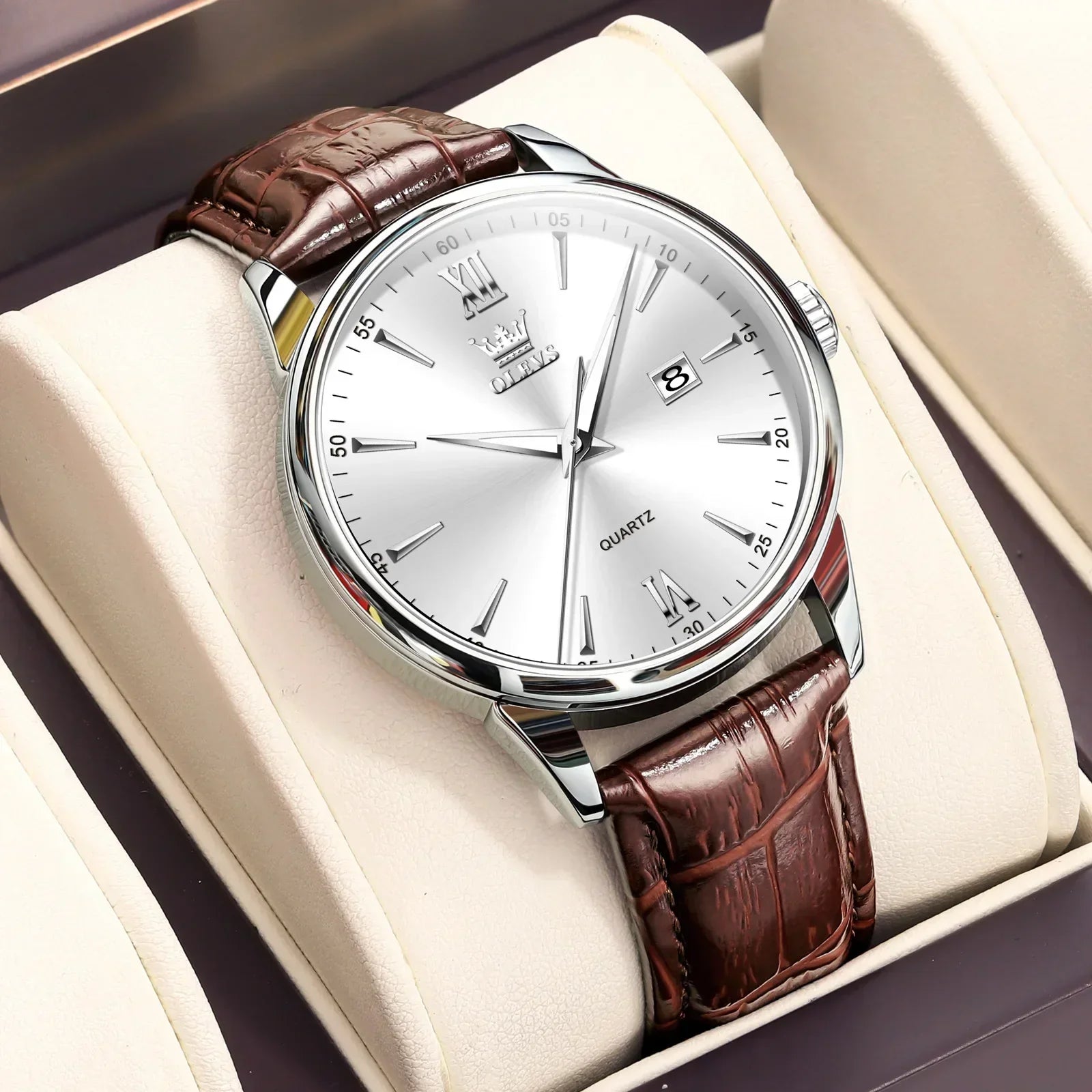 Classic Luxury Men's Leather Quartz Watch