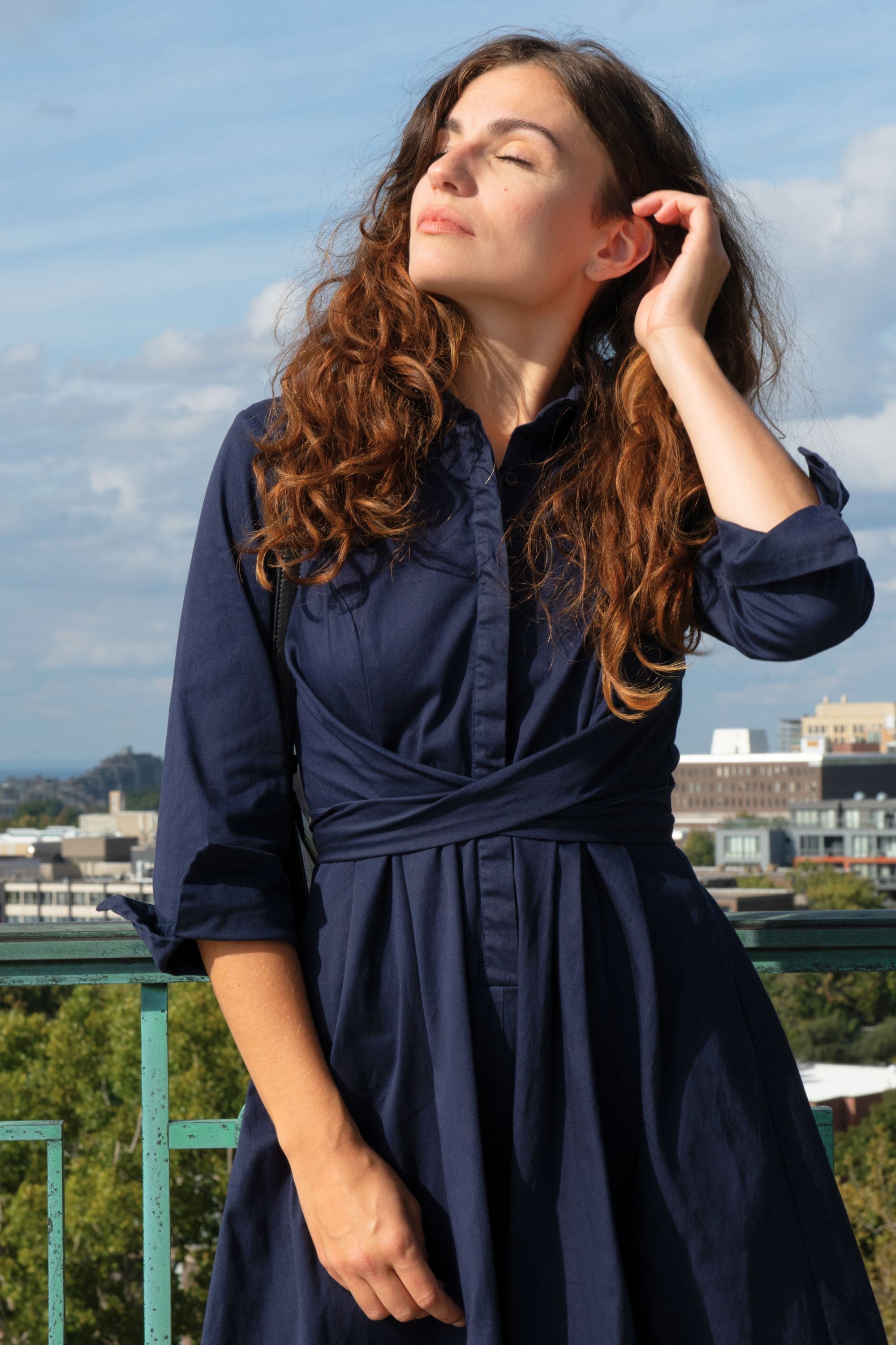 Tessa Elegant Shirt Dress 3/4 Sleeve Buttons