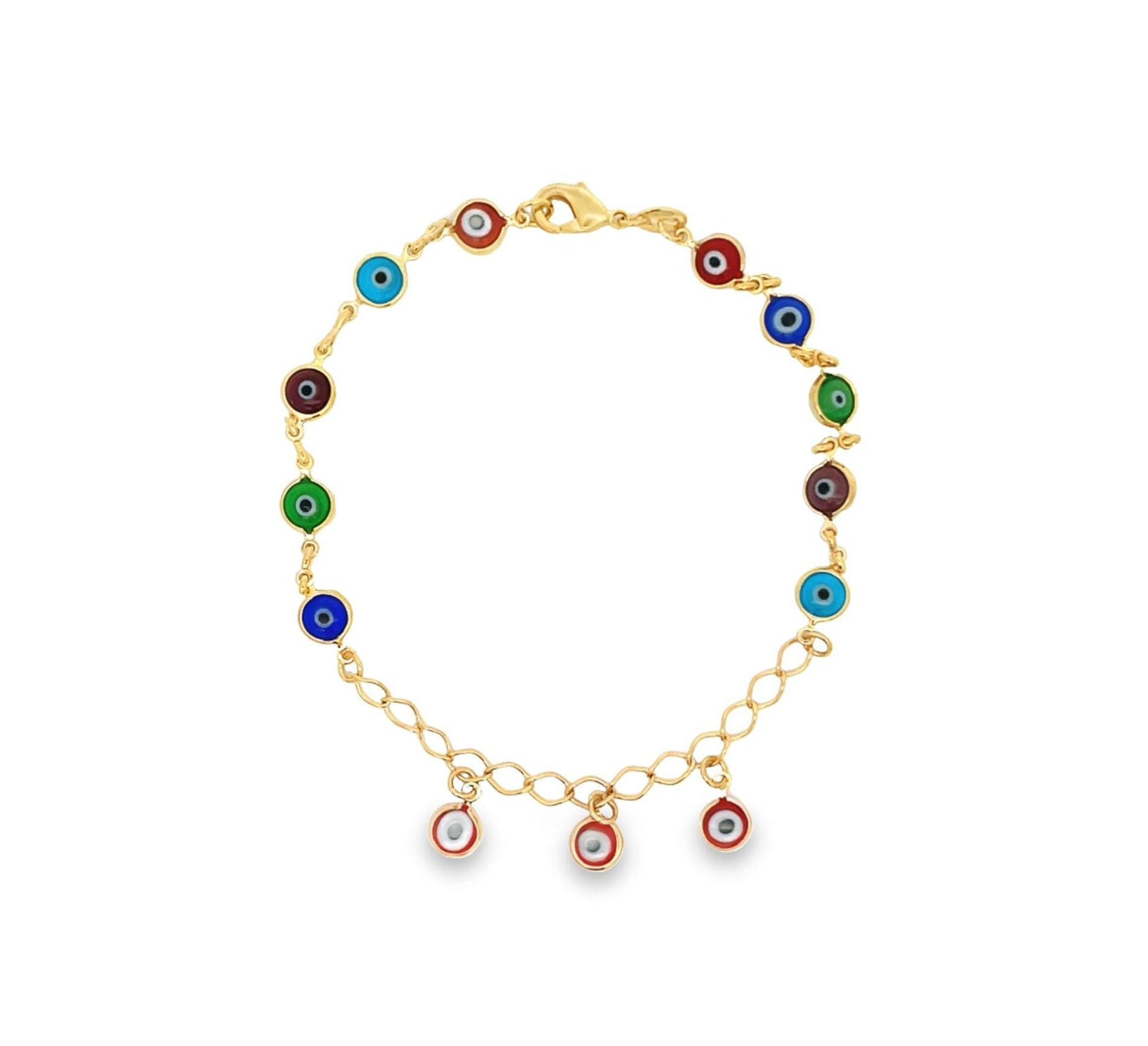 Evil Eye Charm And Dangle Charms Anklet (E145)