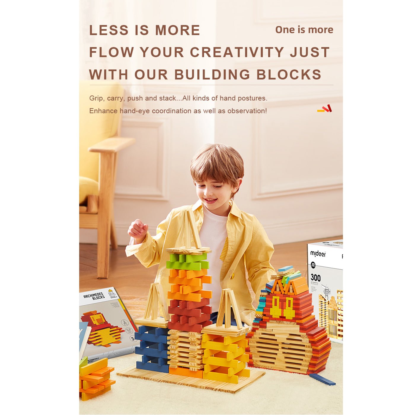 Archimedes Blocks 100pcs Black & White