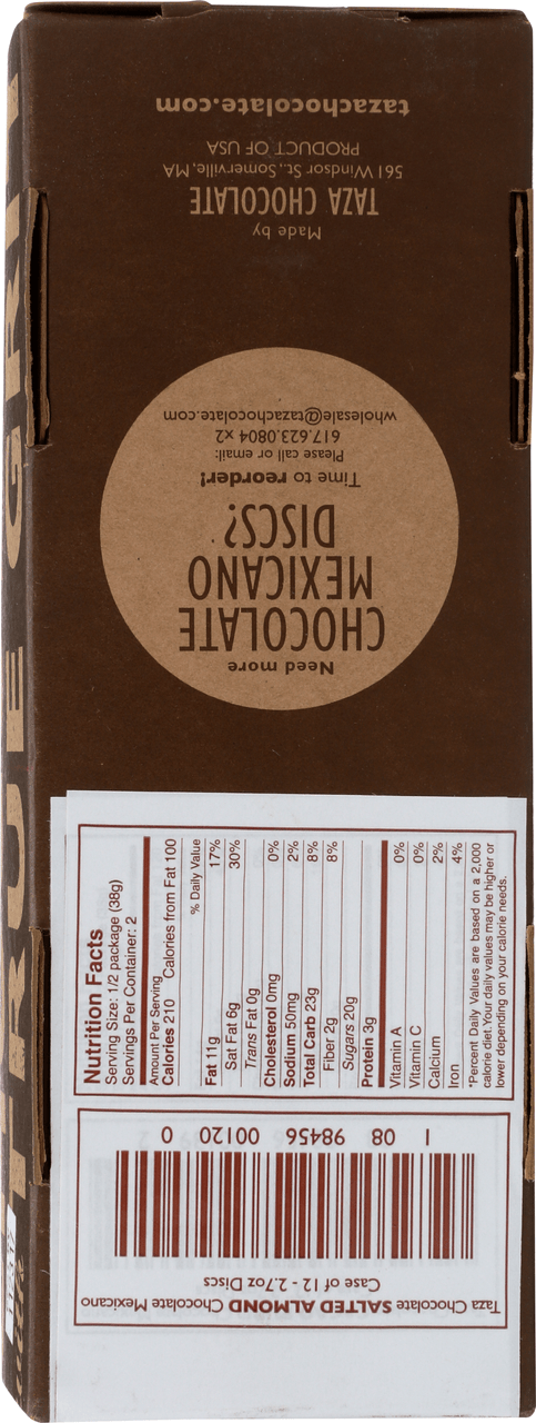 Taza Chocolate Salted Almond (12x2.7 OZ)