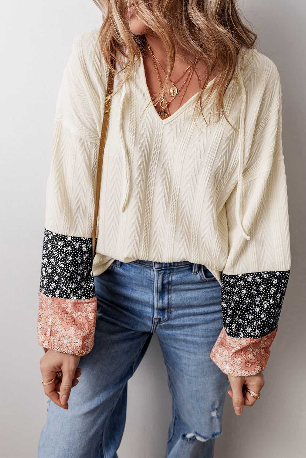 Patchwork Petals Knit Blouse