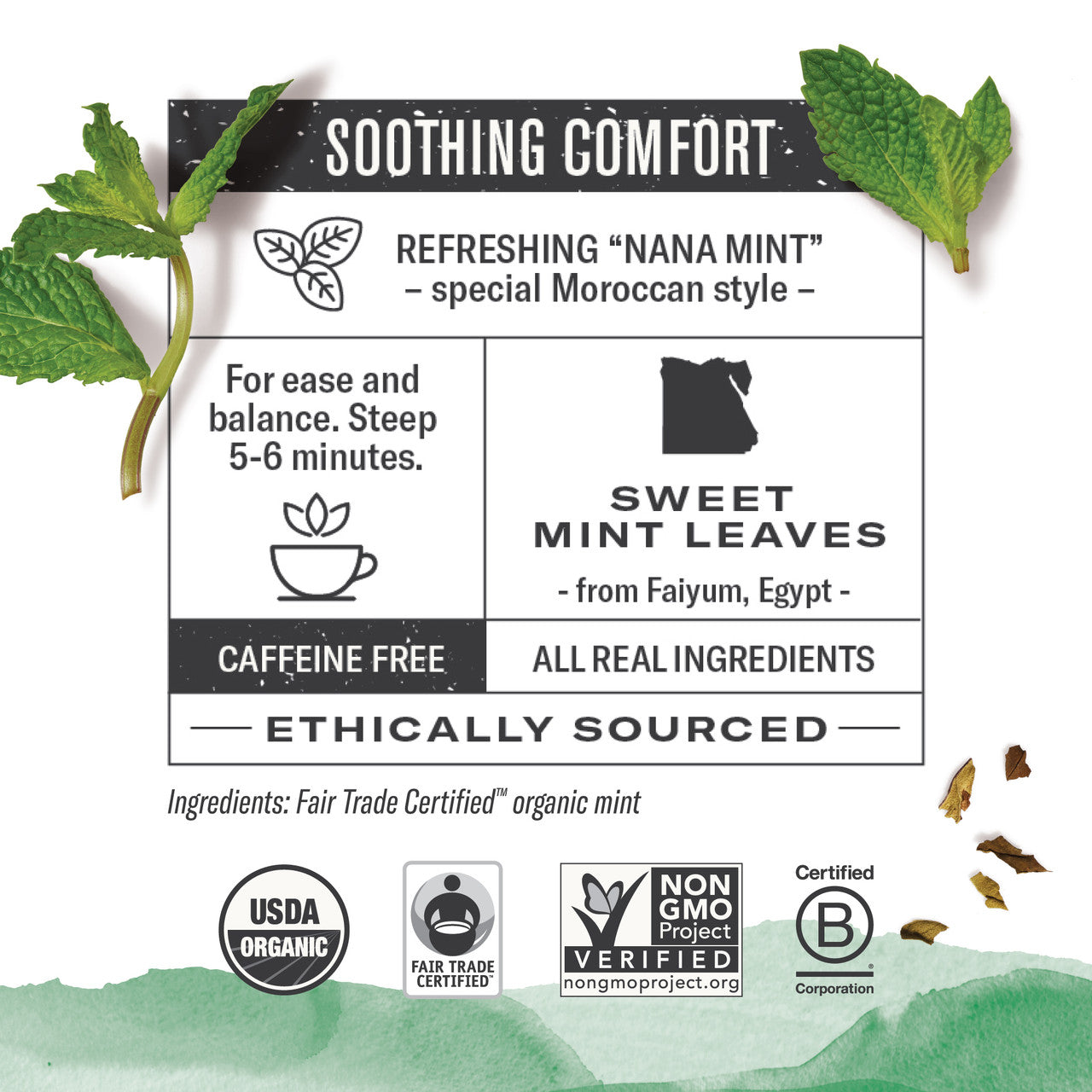 Numi Tea Moroccan Mint Herbal Tea (6x18 Bag)