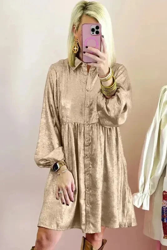 Sheen Queen Mini Shirt Dress