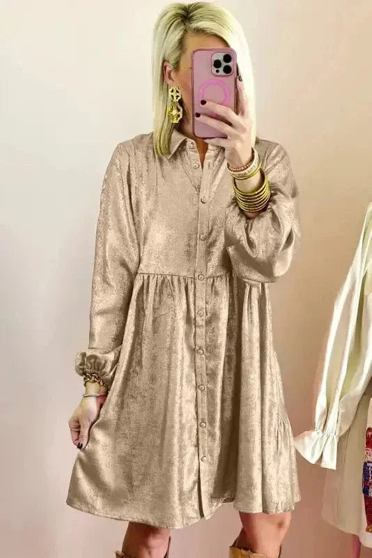 Sheen Queen Mini Shirt Dress