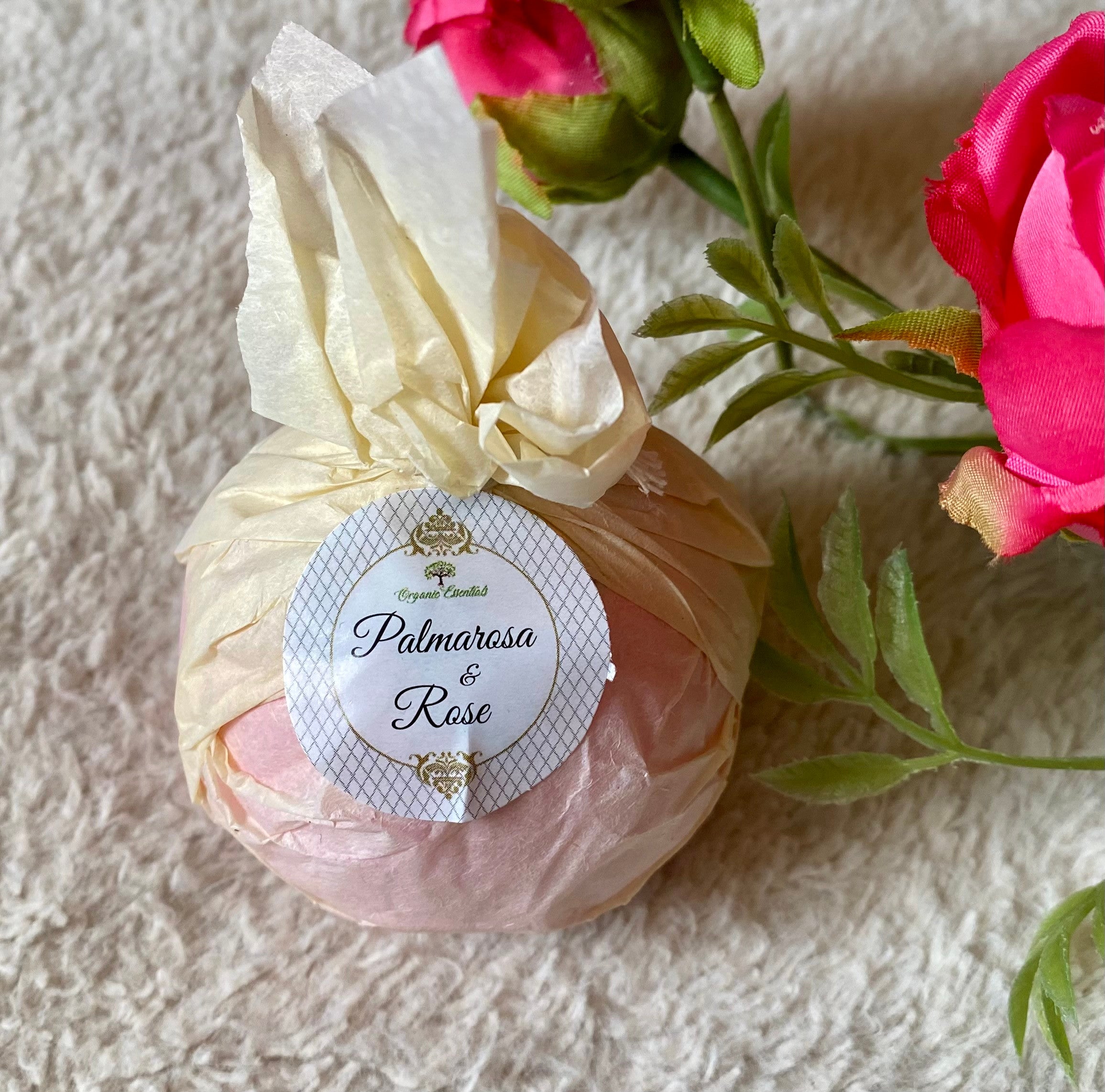 Therapeutic Bath Bomb - Palmarosa & Rose Essential Oils