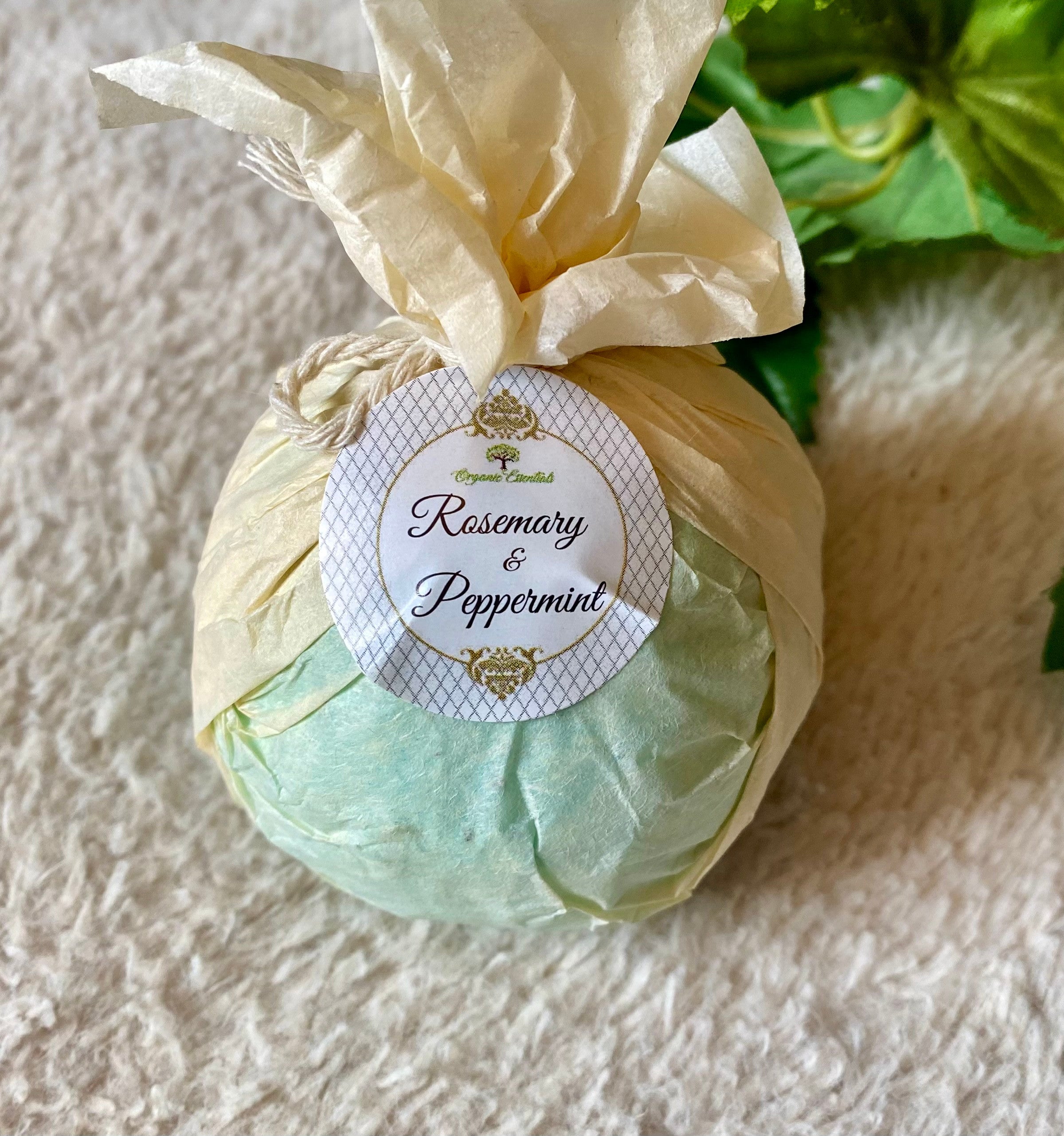 Therapeutic Bath Bomb - Rosemary & Peppermint Essential Oils