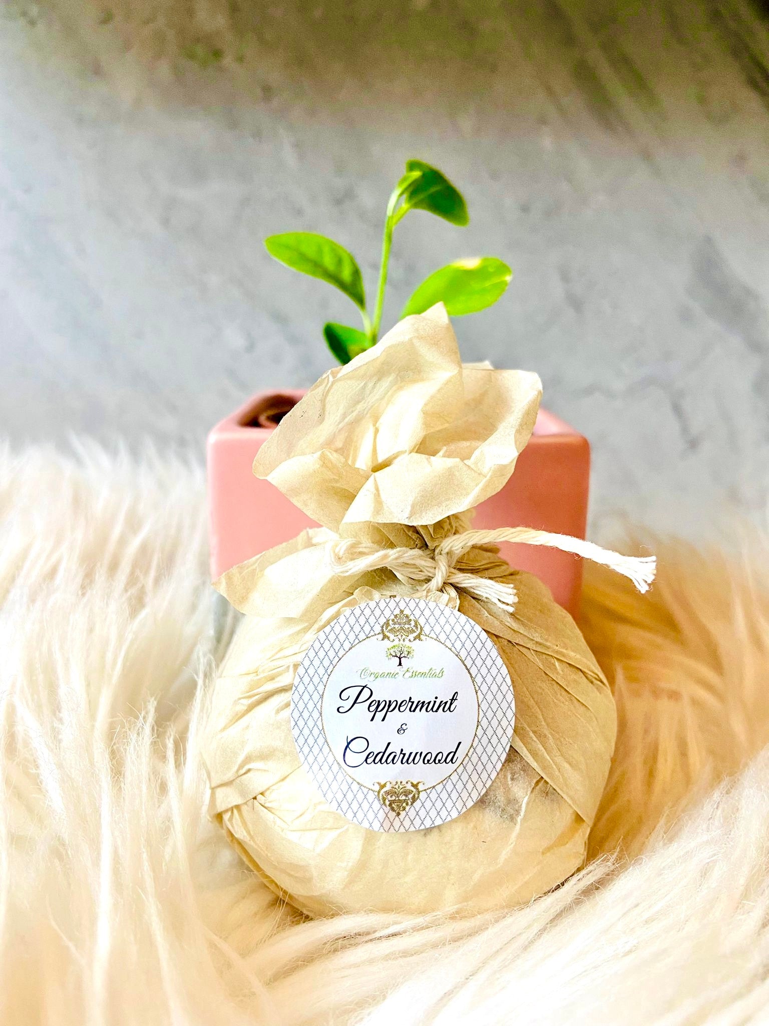 Therapeutic Bath Bomb - Peppermint & Cedarwood Essential Oils