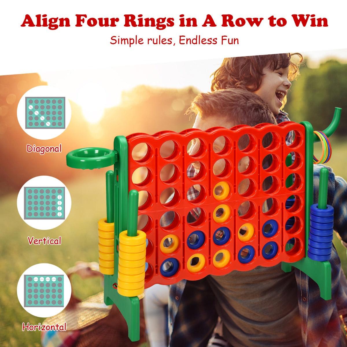 NNECW Jumbo 4-to-Score Giant Game Set for Kids-Green