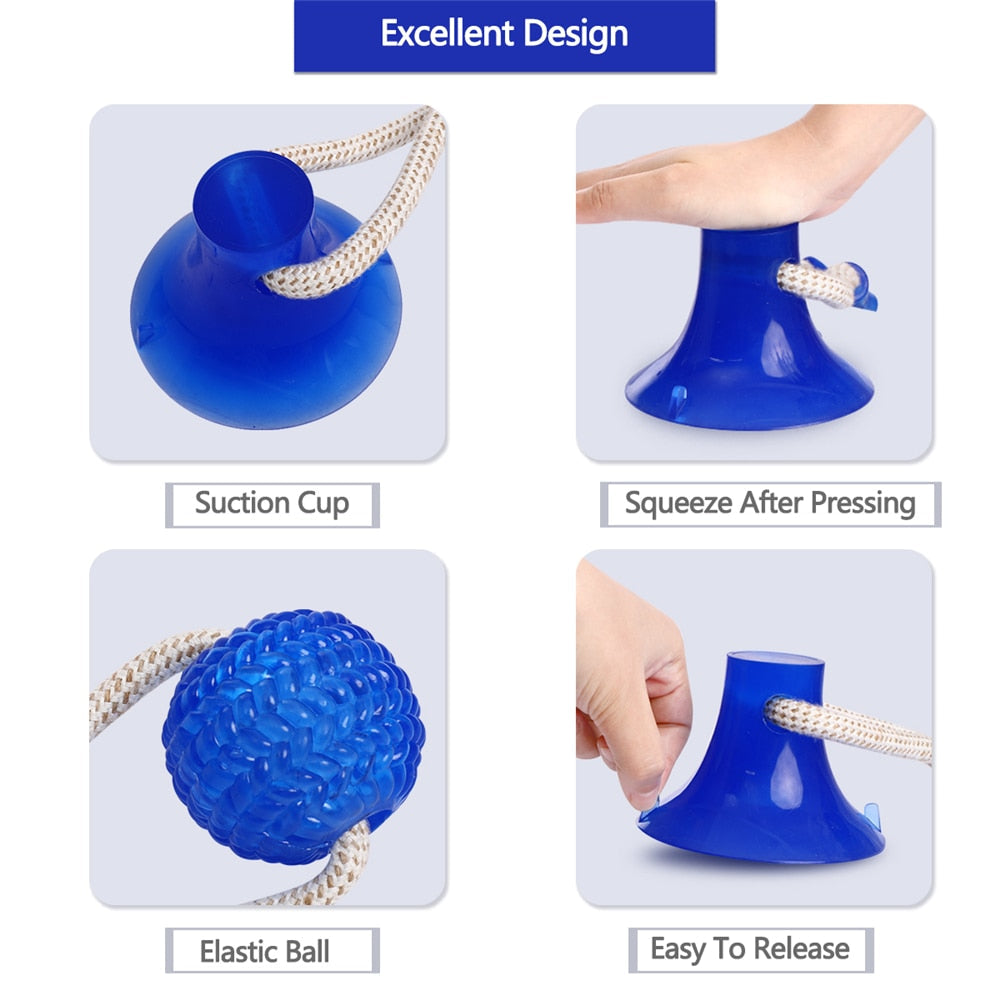 3Pcs Multifunction Pet Molar Bite Dog Toys Rubber Chew Ball Cleaning Teeth Safe Elasticity Soft Puppy Suction Cup Dog Biting Toy