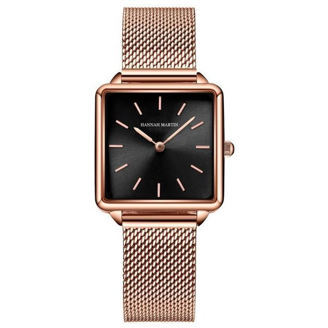 Arrival Full Solid Stainless Steel Square Dial Japan Movement Quartz Gift Rose Gold Ladies Top Brand Watches for Women