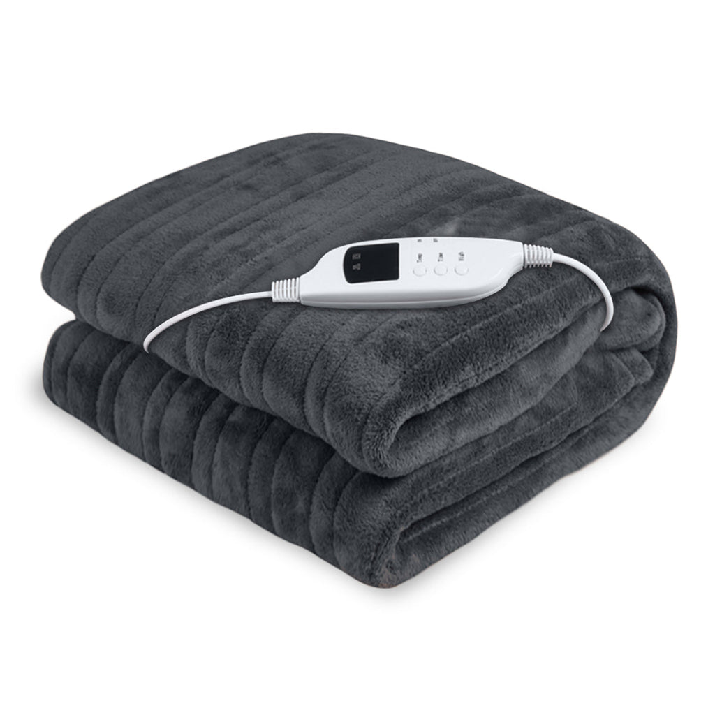 NNEDPE Laura Hill Heated Electric Blanket Throw Rug Coral Warm Fleece Grey