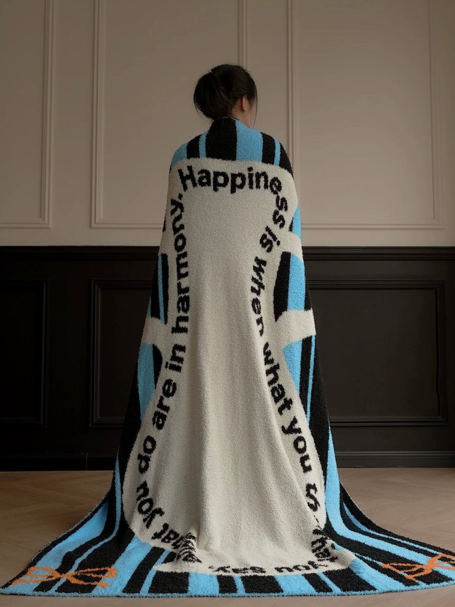Ultra Soft Whimsical Cute Stripe Vase Throw Blanket - Warm Thick Playful